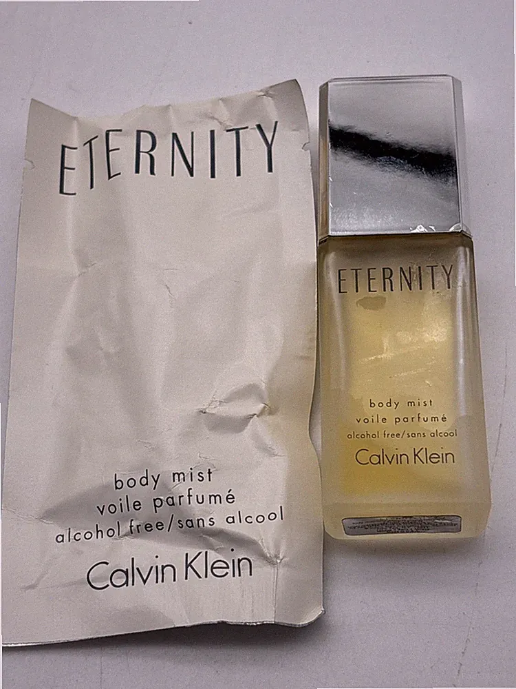 Calvin Klein Eternity Body Mist Voile Perfume .5oz VINTAGE NEW Plus Sample