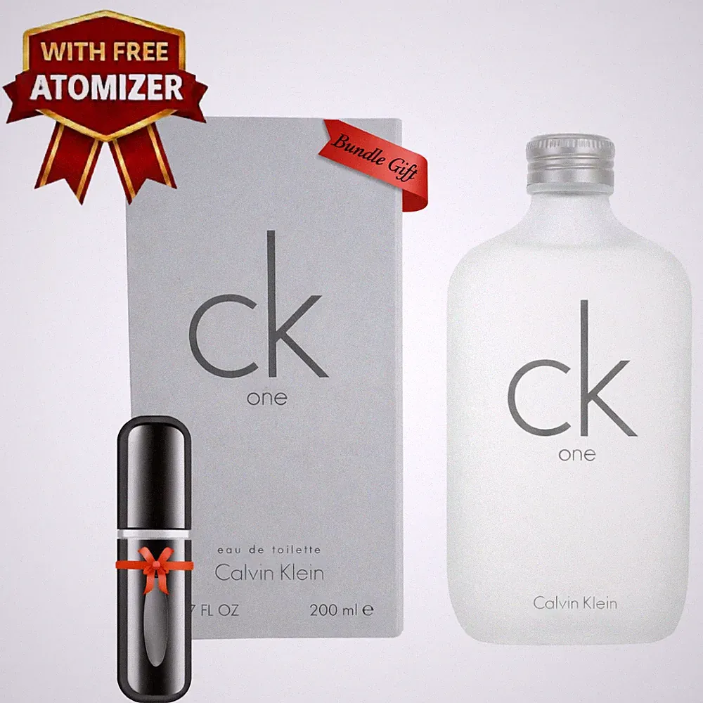 CK One by Calvin Klein, 6.7 oz EDT Spray Unisex With Free Refillable Atomizer