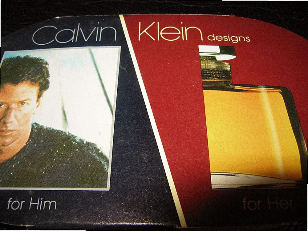DUO CALVIN KLEIN designs PERFUME splash sample VIALS,for him and for her,on card